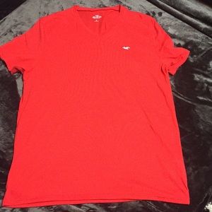 Hollister Red XL V Neck T Shirt
